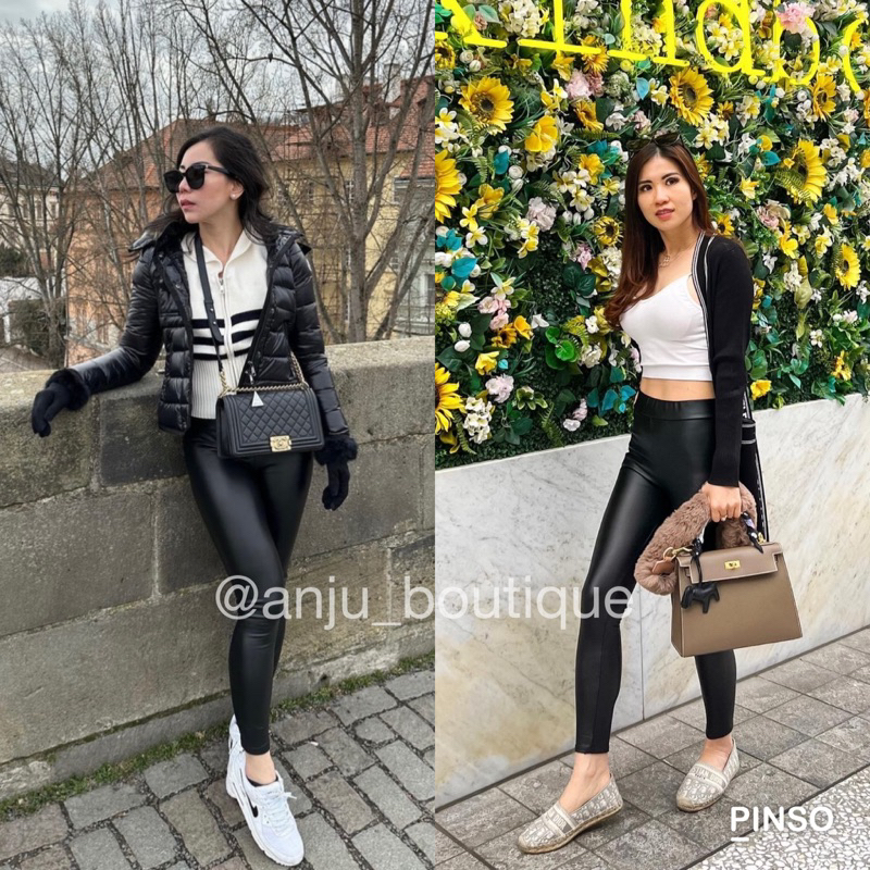 ANJU | Legging Latex Premium | Legging Thermal Import | Leggings | Legging Tebal | Legging Wanita | 