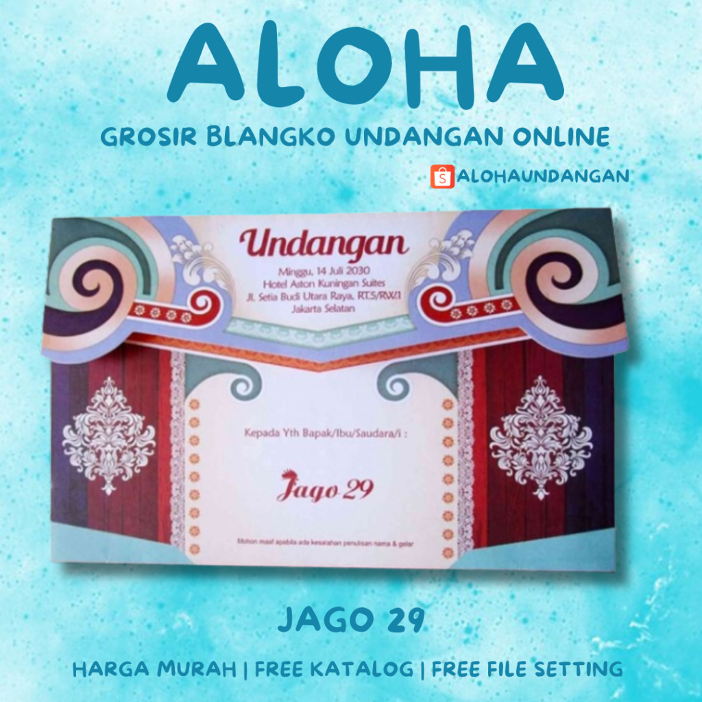 BLANGKO UNDANGAN JAGO 29 | Blangko Undangan kosong | Kertas Undangan Kosong | Undangan Murah | Blang