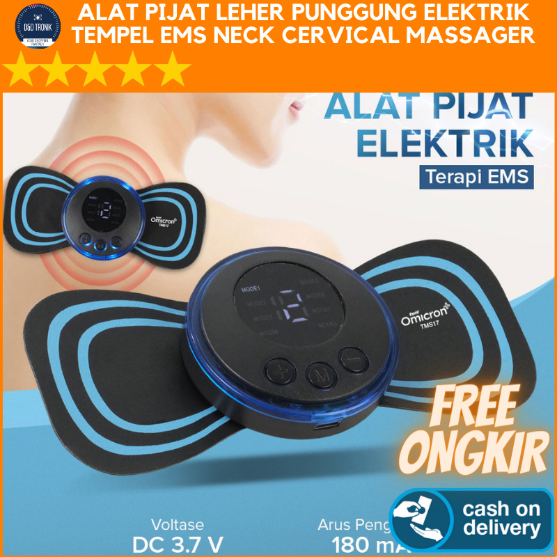 ALAT PIJAT PIJIT PIJET LEHER PUNGGUNG ELEKTRIK TEMPEL EMS NECK CERVICAL MASSAGER STIMULATOR PORTABLE