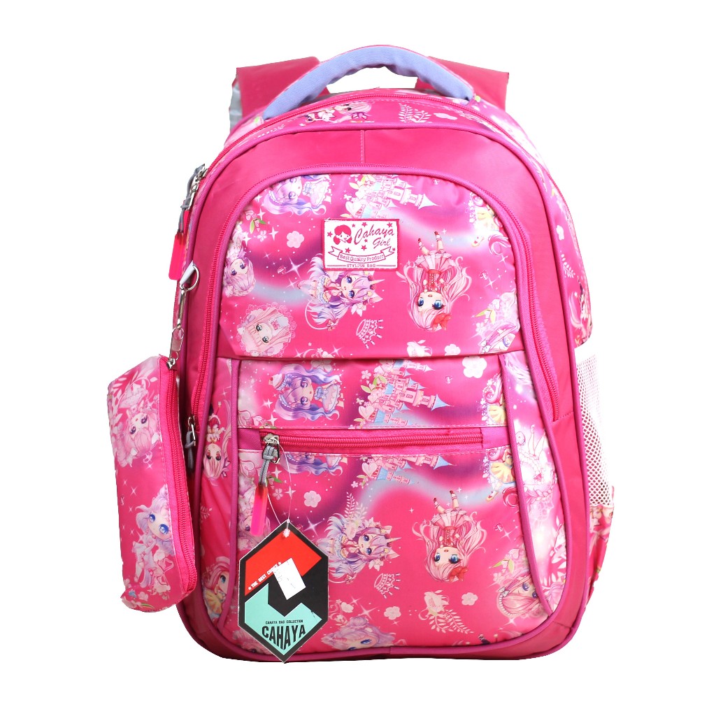 Tas Ransel Anak Perempuan Cahaya Miku Warna Pink Terbaru Backpack Sekolah Anak Cewek SD TK SMP Grati