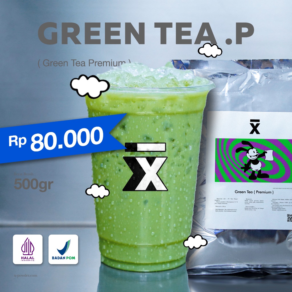 

X Powder - Bubuk Minuman Green Tea Premium 500gr