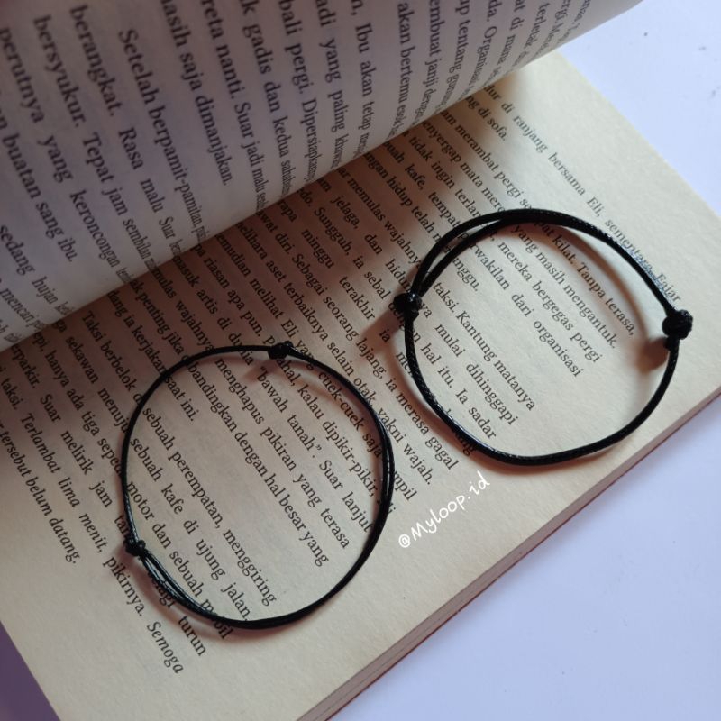 gelang tali hitam polos gelang tali Korea waterproof