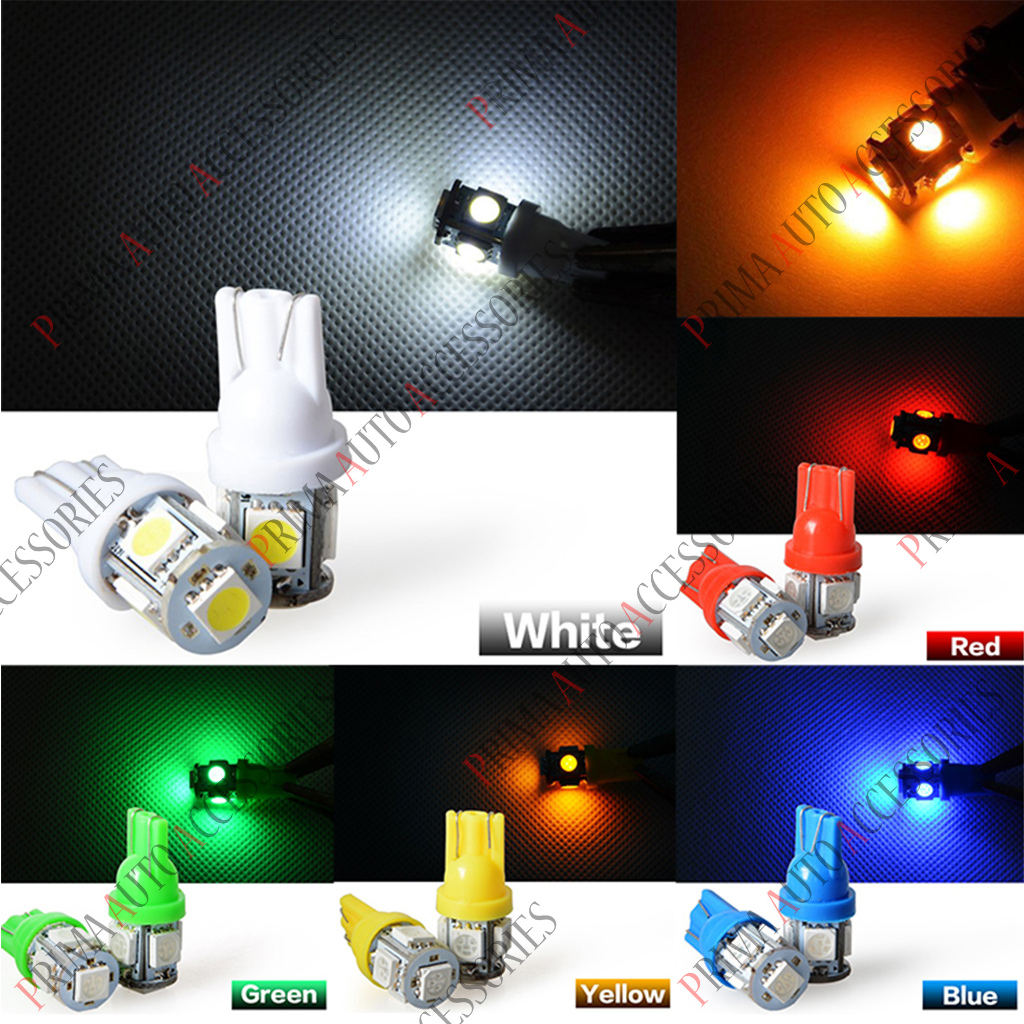 Lampu Senja LED T10 5050 5 LED 12V (1 Set) Tidak kedip