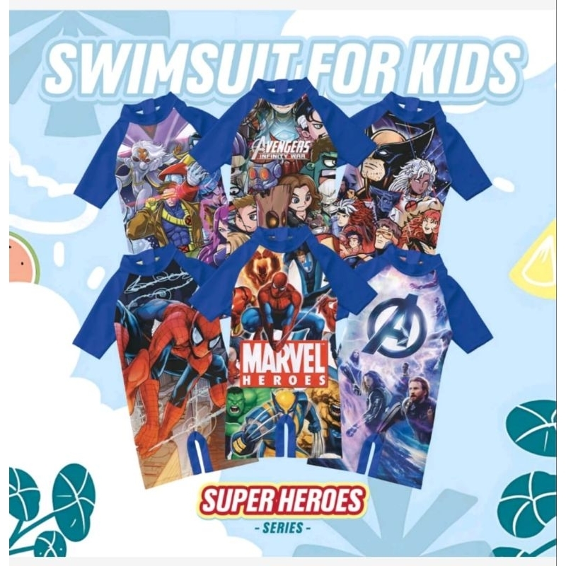 BAJU RENANG ANAK PENDEK SUPERHERO SERIES/Baju Renang Anak Cowok