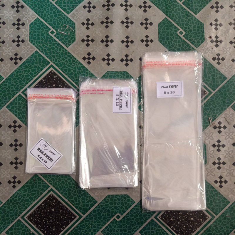 

plastik OPP untuk Amplop dll isi 100 # UK 6,5x10|8x13|8x20