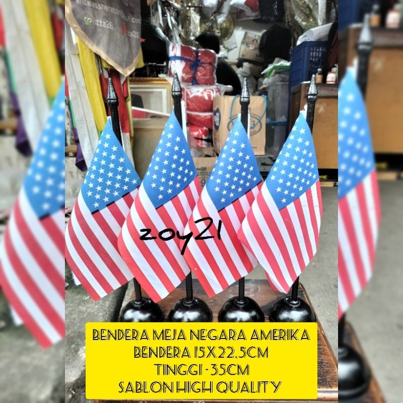 

Bendera meja negara amerika tiang kayu