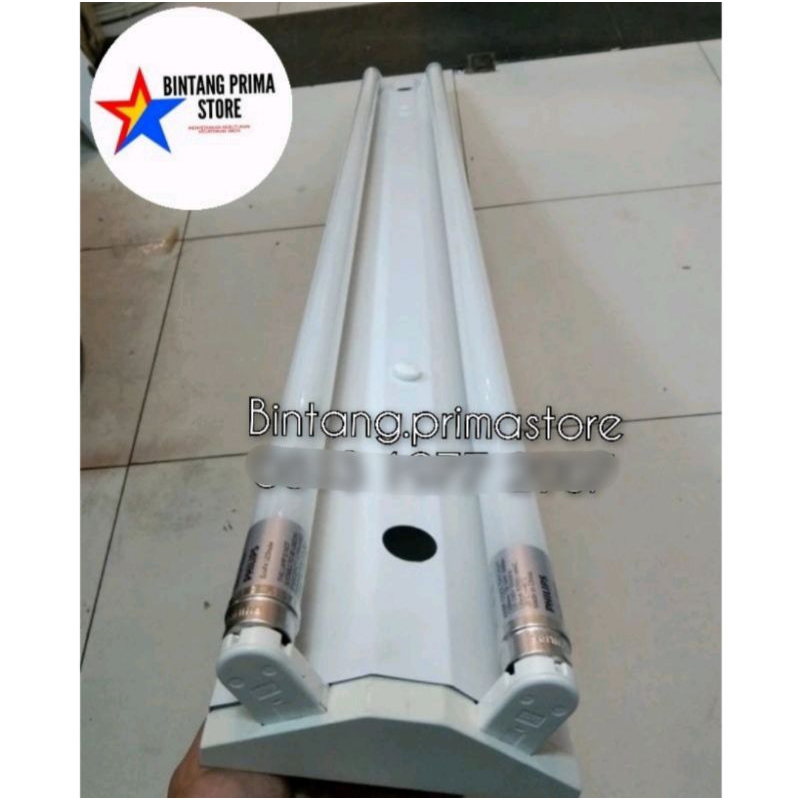 Kap Lampu V / Kap V Lampu TL Uk. 2x36 Watt Lokal Komplit Lampu LED