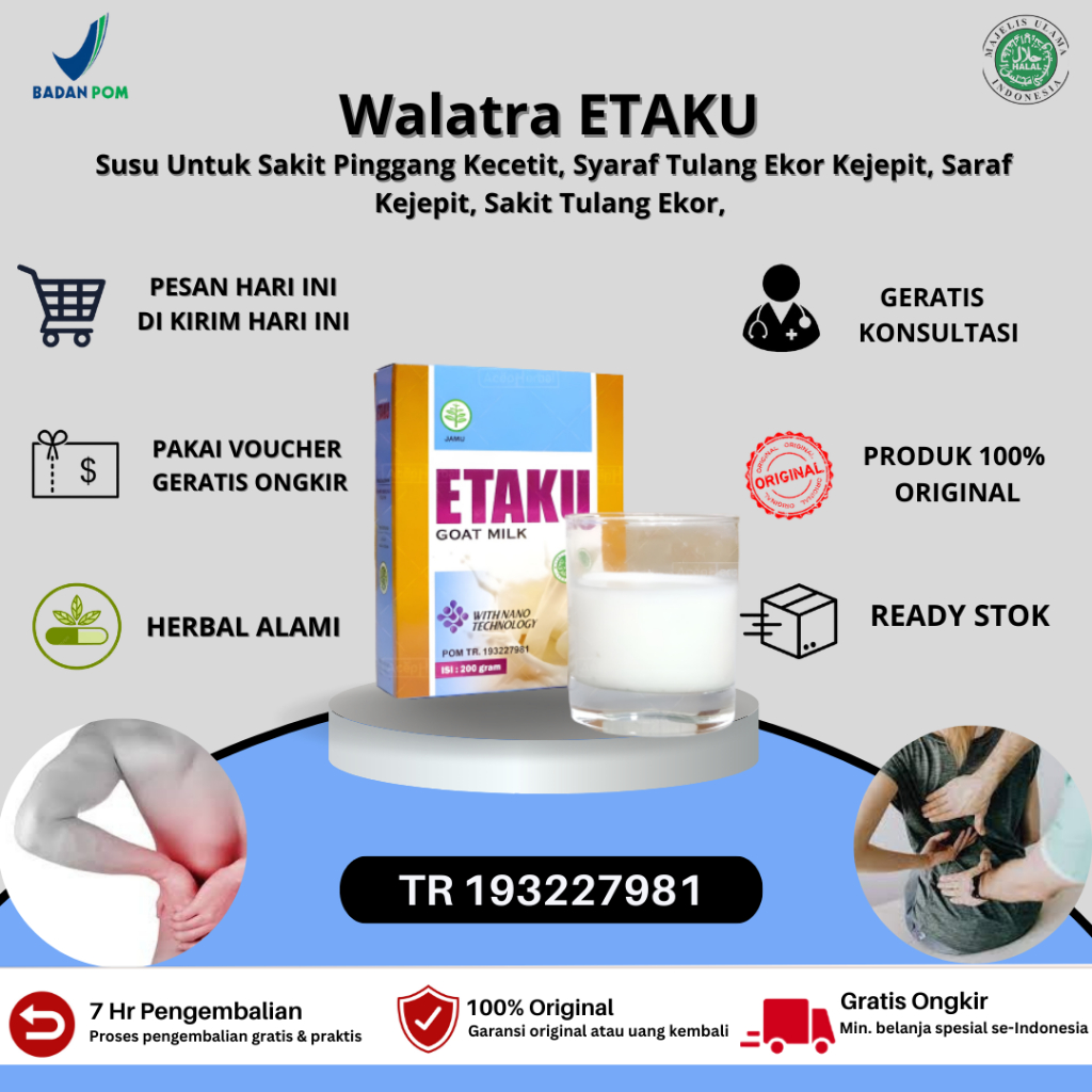 

Susu Untuk Sakit Pinggang Kecetit, Syaraf Tulang Ekor Kejepit, Saraf Kejepit, Sakit Tulang Ekor, Cedera Tulang Ekor, Sakit Pinggang Encok, Nucleus Pulposus (HNP) Dengan Walatra Etaku Goat Milk