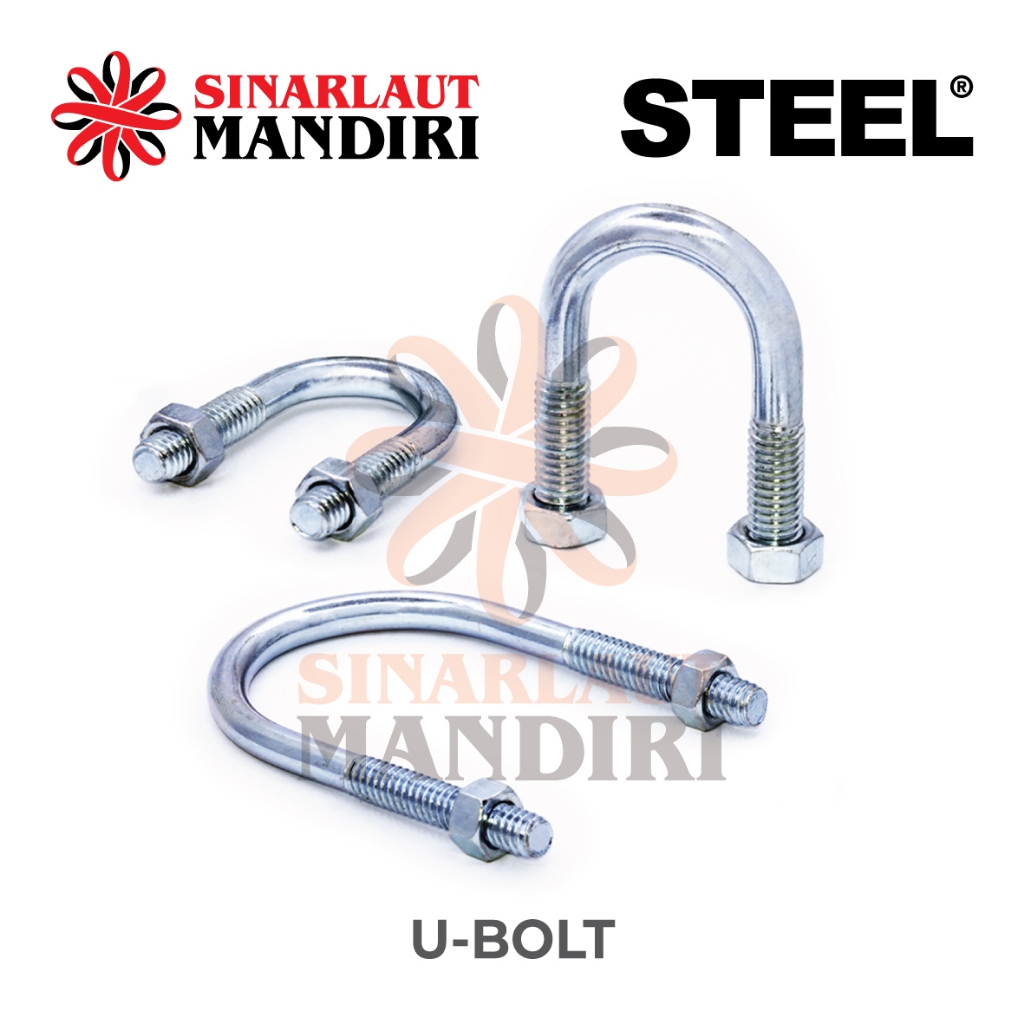 U Bolt Besi / Baut U Besi  1/2 x 5"