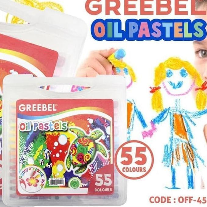 

New Product Crayon Greebel 55 Warna -Alat Mewarnai Oil Pastels