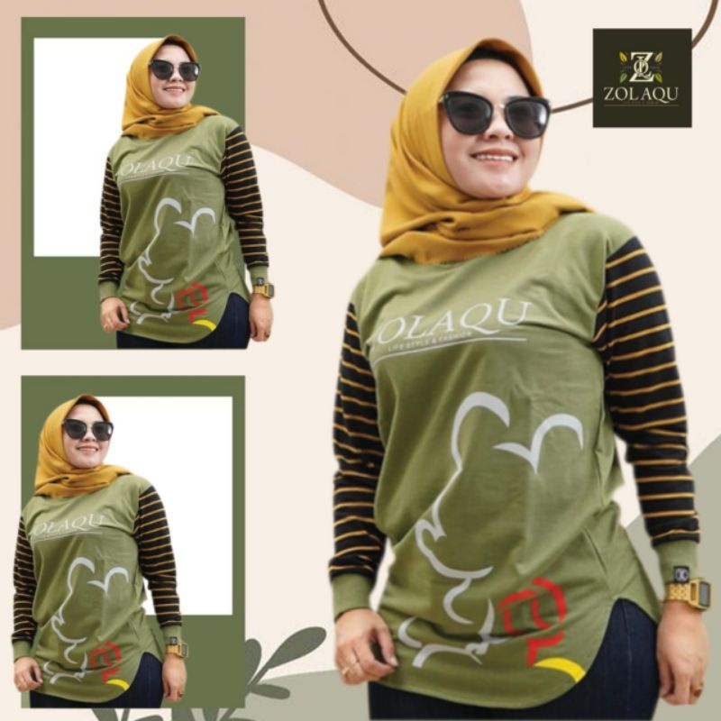Kaos Zolaqu Micke Lengan Tangan Panjang  Kaos Zolaqu Oval  Kaos Zolaqu Semi Tunik  Atasan Kaos Zolaq