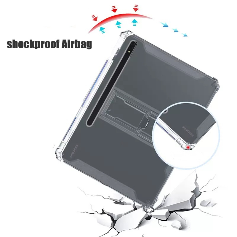 Case Samsung Galaxy Tab S9 FE | S9 FE+ Case Bening Anti Crack Stylus Stand SoftCase