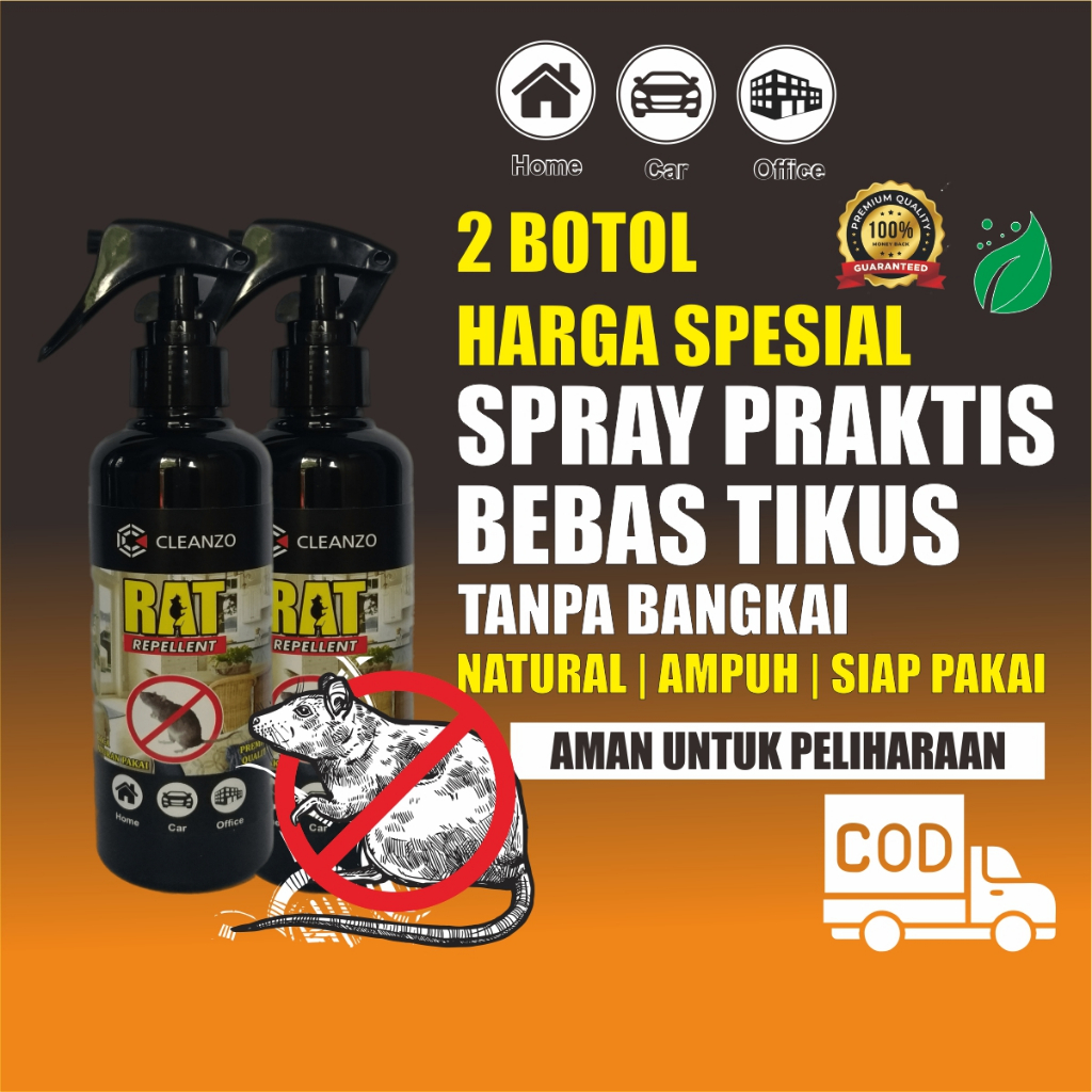 2 Botol Harga Hemat - Semprotan Pengusir Tikus Rumah, Pengusir Tikus Dapur, Pengusir Tikus Mobil, An