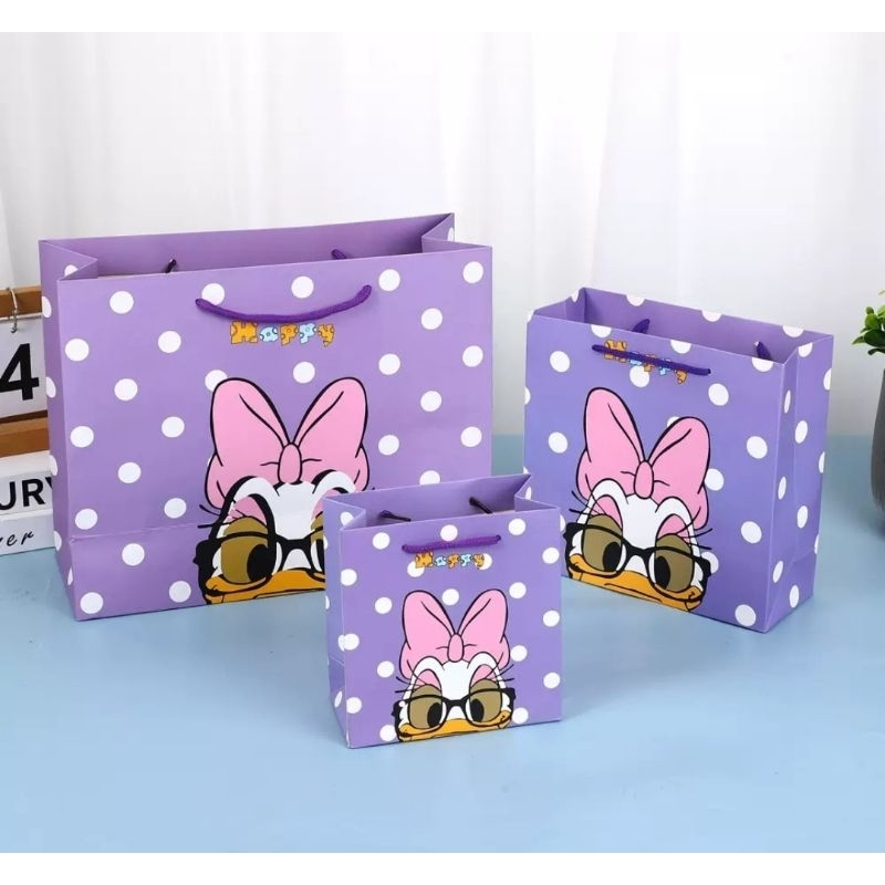 

PAPERBAG GOODIE BAG CARTOON BAG TAS SOUVENIR ULANG TAHUN BIRTHDAY ANAK MOTIF DAISY DUCK