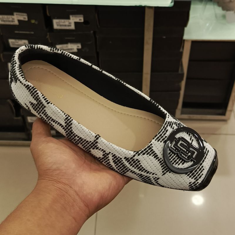 TERBARU FLAT SHOES BE. BOB KEKINIAN MOTIF CORAK BELANG || SEPATU FLAT WANITA RINGAN LENTUR PRODUK OR