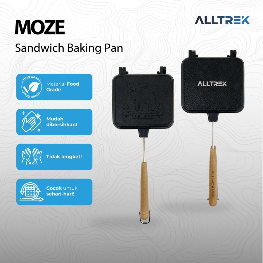 Alltrek MOZE Sandwich Baking Pan Pemanggang Roti Anti Lengket Outdoor