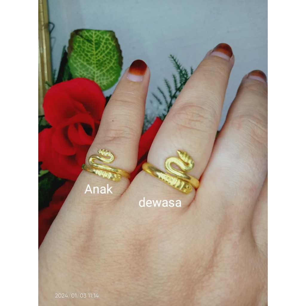 cincin ular 2 anak dan dewasa koin 91
