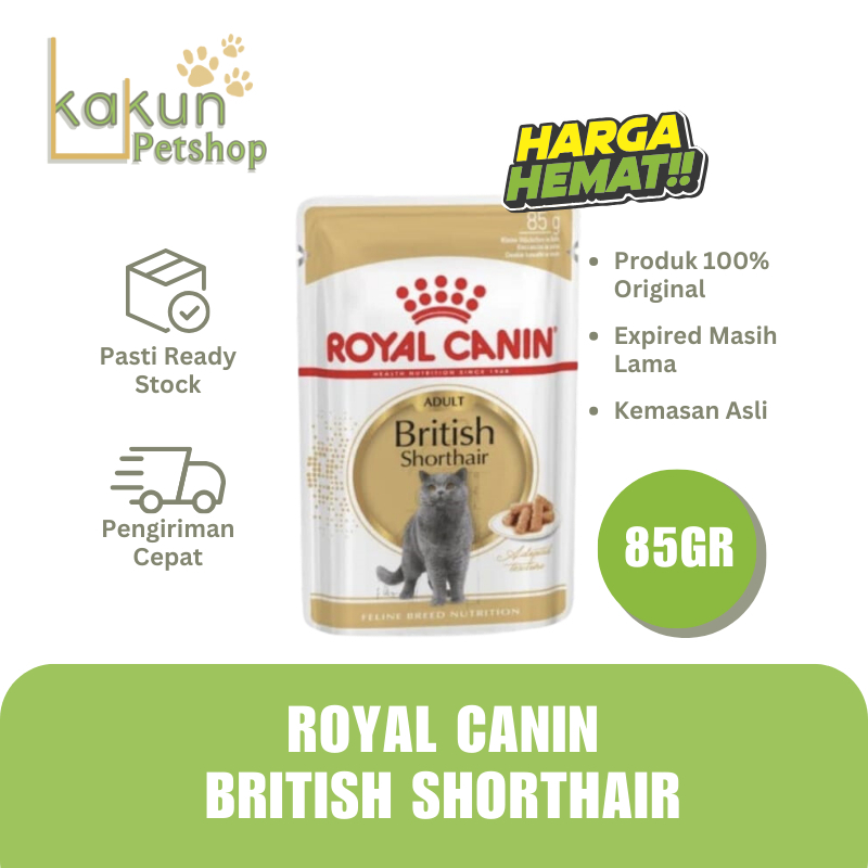 Royal Canin Adult British Shorthair Makanan Kucing Dewasa Wet 85Gr