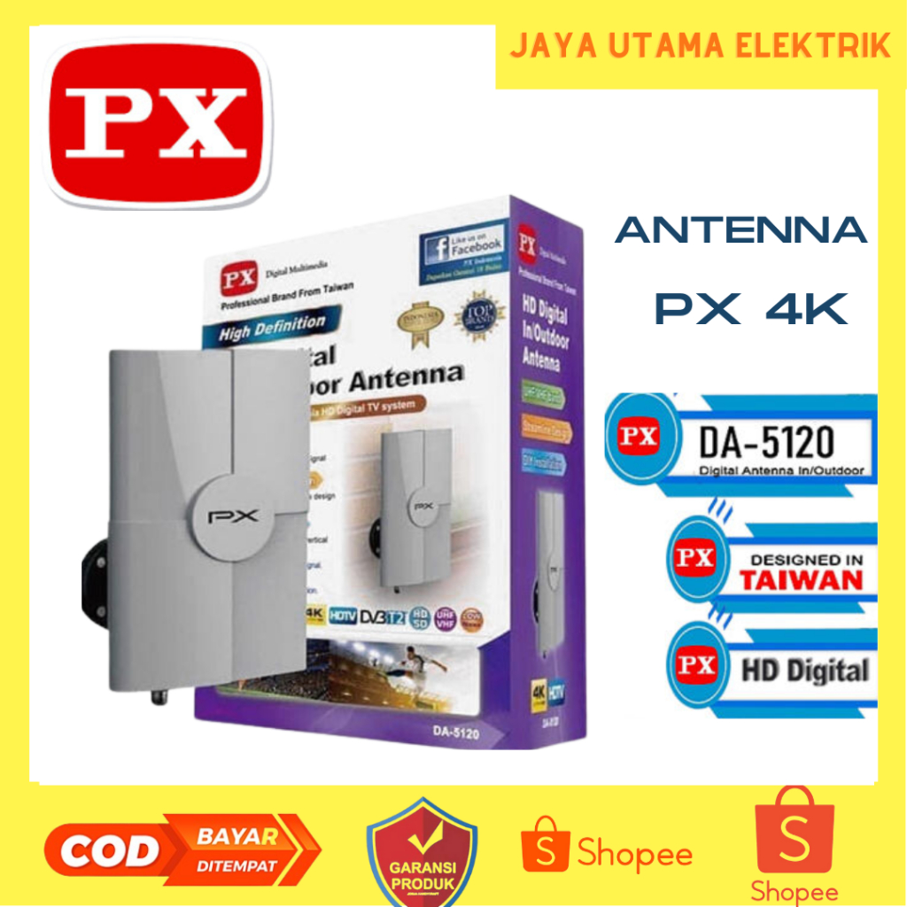 PROMO ANTENNA TV DIGITAL INDOOR OUTDOOR DALAM LUAR PX DA-5120 ( GAMBAR JERNIH) antena / antenna /ant