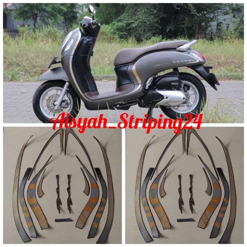 STIKER STRIPING LIS LES MOTOR HONDA SCOOPY SCOOPY STYLIS 2020 2021