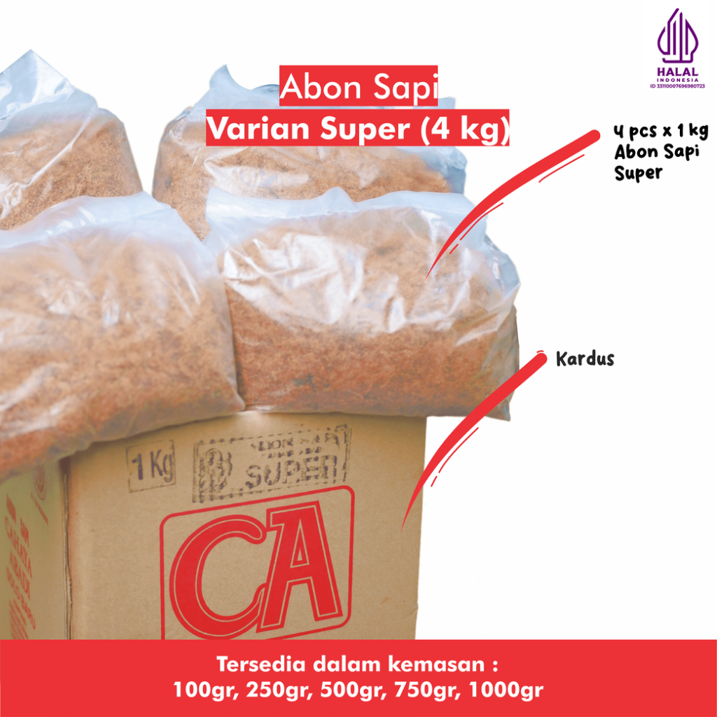 

GROSIR 4KG Cahaya Abadi Abon Sapi "SUPER