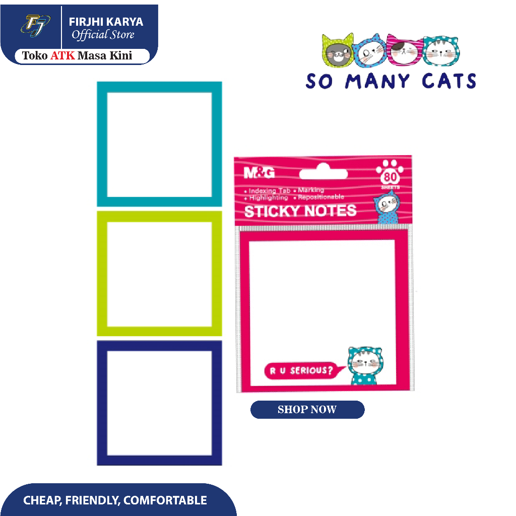 

SO MANY CATS" Sticky notes 3x3 - M&G