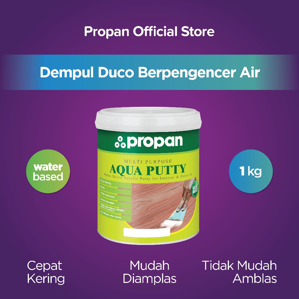 Propan Dempul Kayu Waterbased Aqua Putty 1Kg