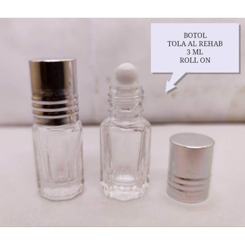 BOTOL - TOLA AL REHAB 3 ML SILVER | Botol parfum kosong Roll On [ LUSIN ]