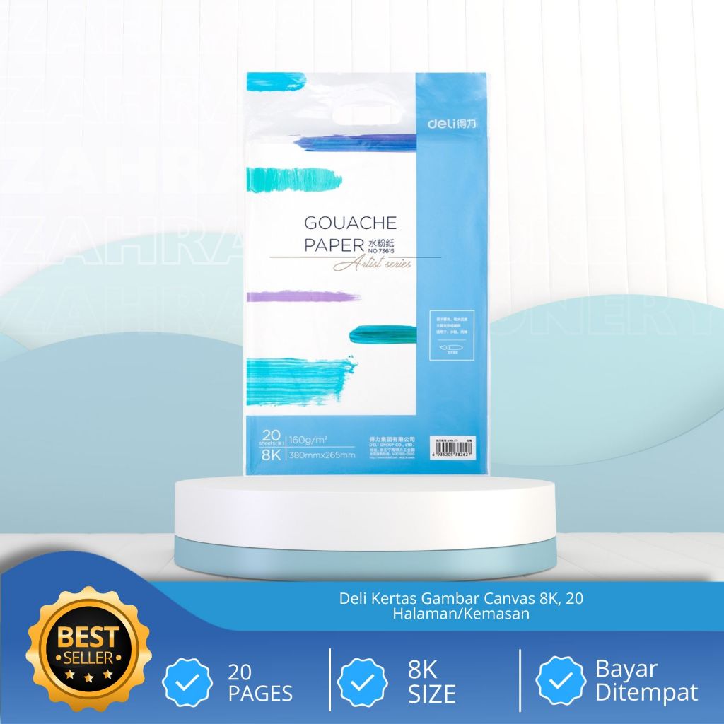 

Deli Kertas Gambar Canvas 8K, 20 Halaman/Kemasan, Mudah Digunakan dan Kualitas Tinggi 73615