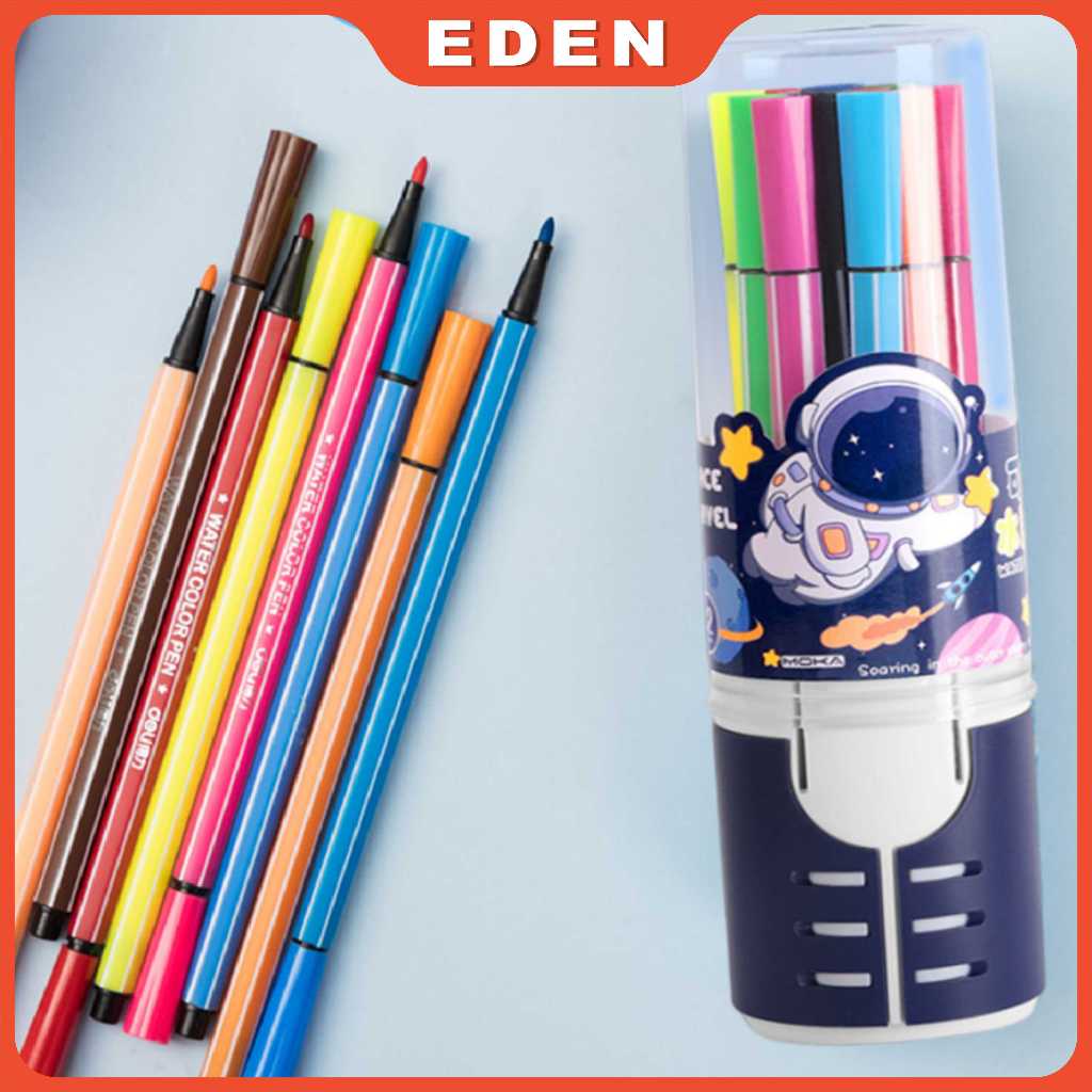

Spidol Warna Warni 1 Set Hexagonal Watercolor Marker Pen 12/24 Warna