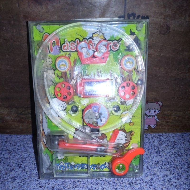 Mainan Pinball Mashimaro no. 550 handheld plastic pinball machine vintage vtg