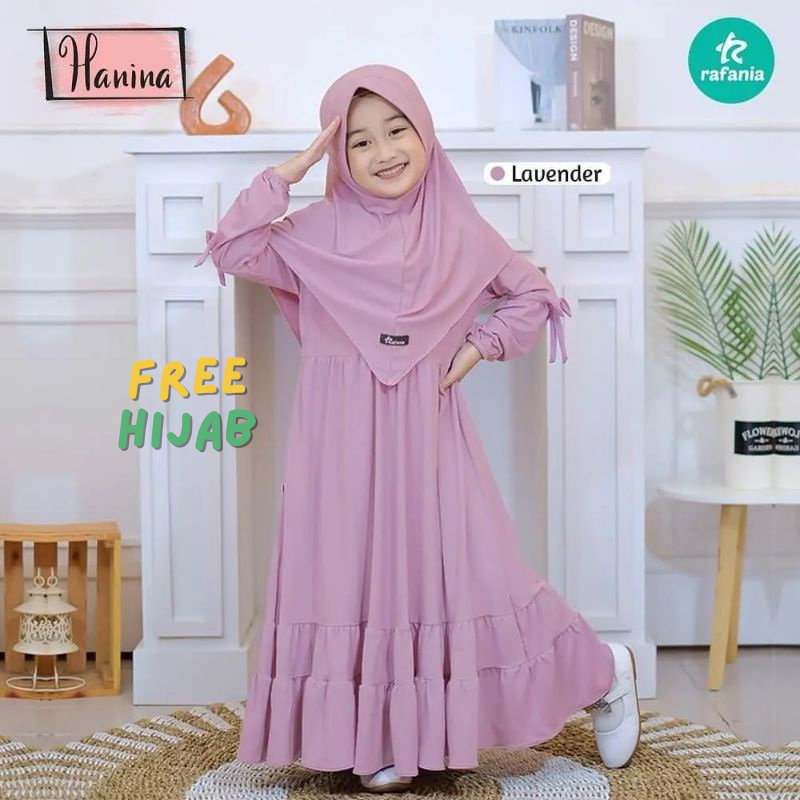 HANINA KIDS SYAR'I SET KHIMAR/GAMIS ANAK TERMURAH MODEL TERBARU /GAMIS ANAK TERBARU UMUR 6-12 TAHUN