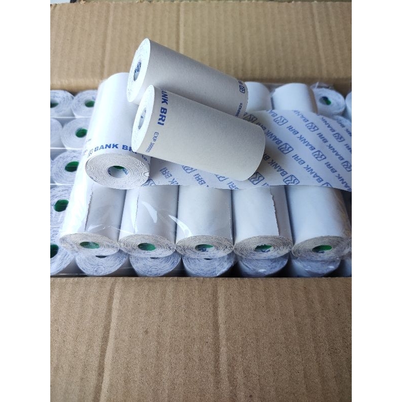 

Kertas Thermal Logo Bank BRI Cetak Atas Bawah 58X30|57X30 Paket 10Roll Untuk Brilink