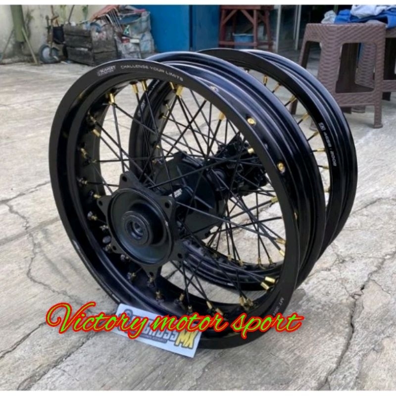 whellset Supermoto crf 150 L scarlet racing velg Supermoto crf150 wr 155 KLX D-Tracker scarlet racin