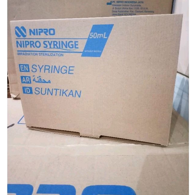 Spuit Syringe 50ml 50cc Eccentric Slip Nipro Box 30 pcs