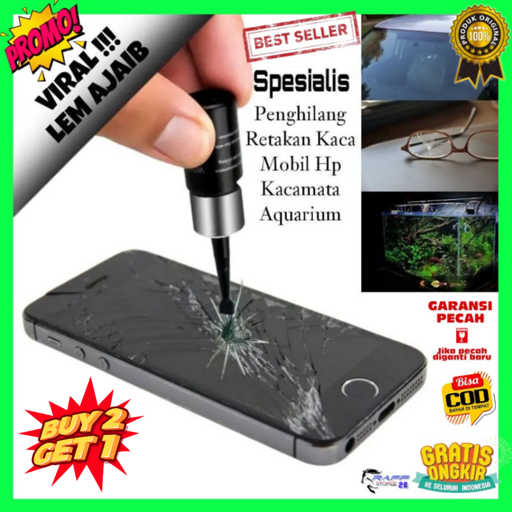 TOP SUPER SALE  Lem Ajaib Cairan Penghilang Retak Kaca Mobil Layar HP Dan Aquarium Ampuh Lem Kaca LC
