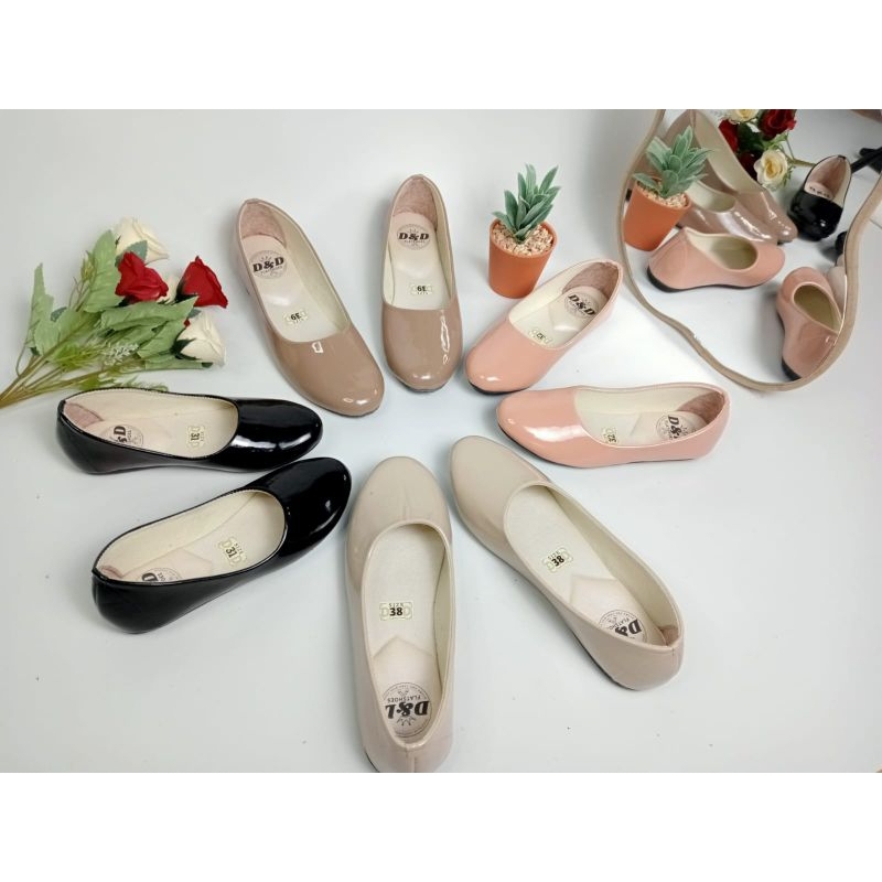 D&D flatshoes polos glossy sepatu anak perempuan dan dewasa ukuran 22 s/d 42