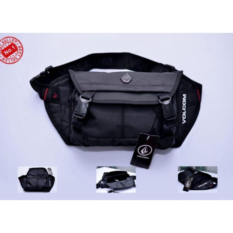 Garansi Original  TAS VOLCOM WAISTBAG VOLCOM TAS SELEMPANG VOLCOM PREMIUM LOGO BESI