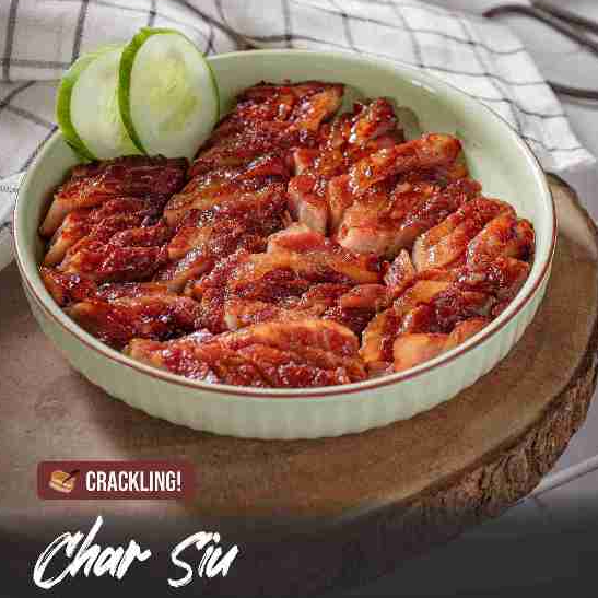 

CRACKLING Roasted Pork Chasiu 250Gr Ready To Eat OR Vacuum Frozen/ Cha Siu / Babi Chasiu Babi Panggang Merah