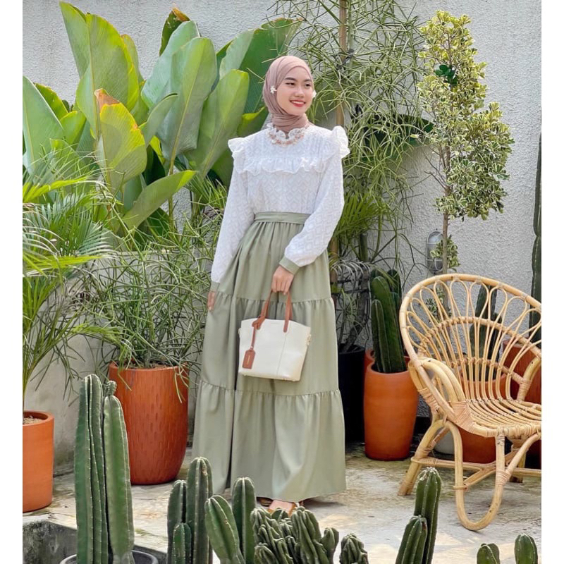 DRESS EMELYN / GAMIS RENDA AMELIA GAMIS WANITA PESTA FULL BRUKAT CRINGKEL AIRFLOW PREMIUM