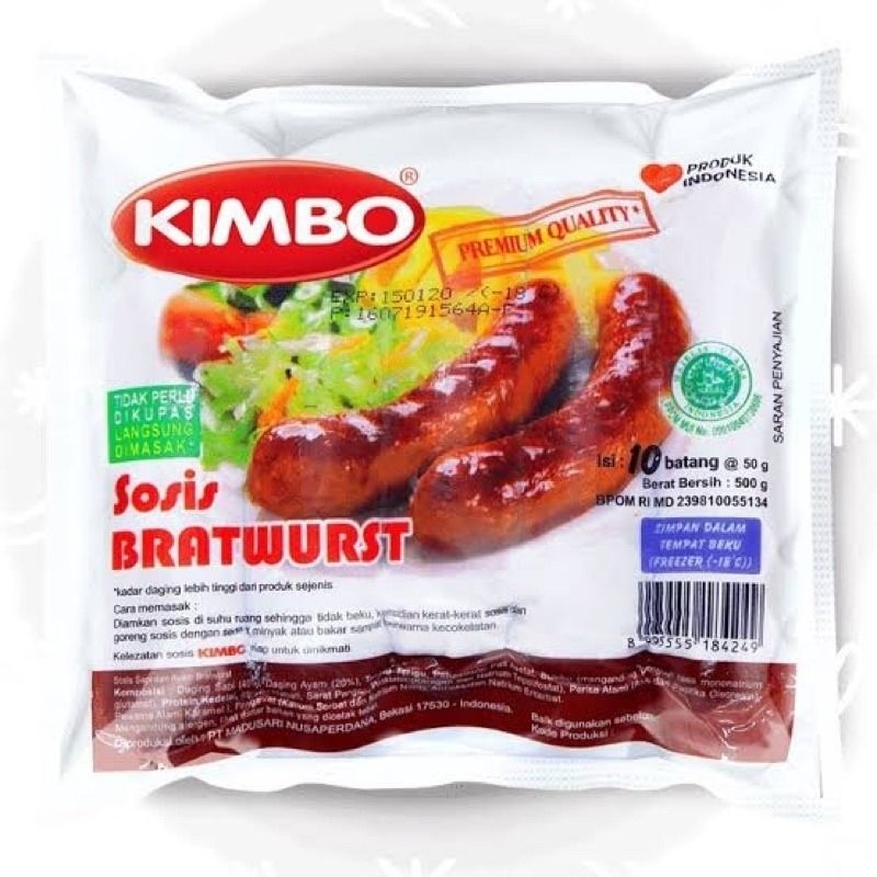 

Sosis Kimbo Bratwurst 500gr isi 10 pcs