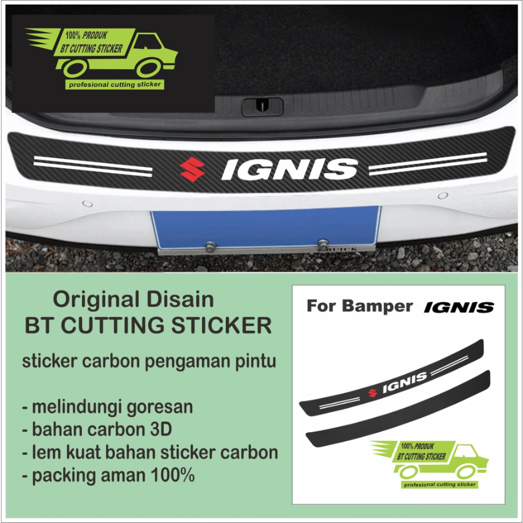 sticker carbon 3D sticker bemper suzuki ignis sticker pengaman mobil ignis sticker carbon suzuki ign