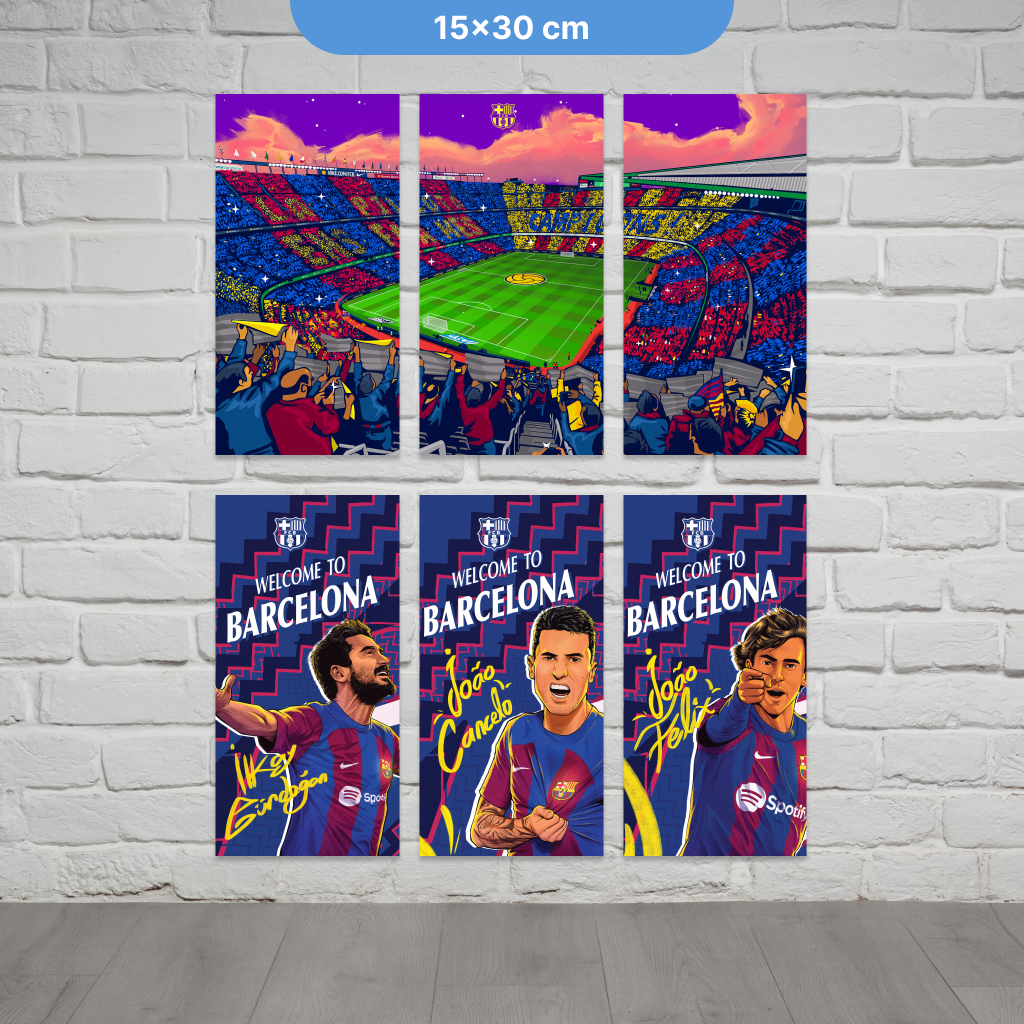 Poster Kayu Barcelona FC Ukuran 15x30cm 6mm Hiasan Dinding, Kamar, dan Barang Koleksi