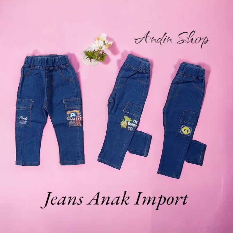 Celana Jeans Anak Cowok Import 2-6 Tahun Celana Panjang Anak Laki- Laki