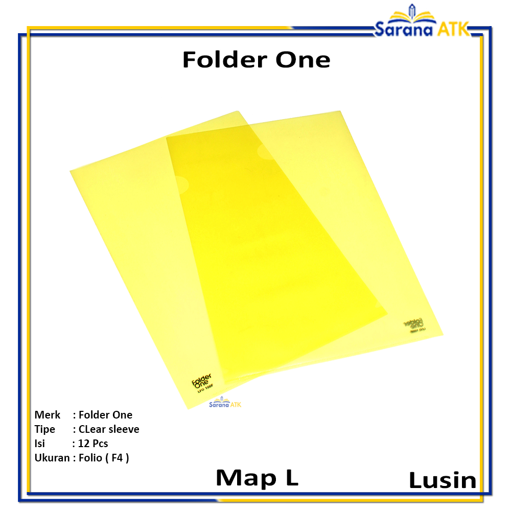 

Folder One - Map L Bening Folio Warna Kuning - Lusin