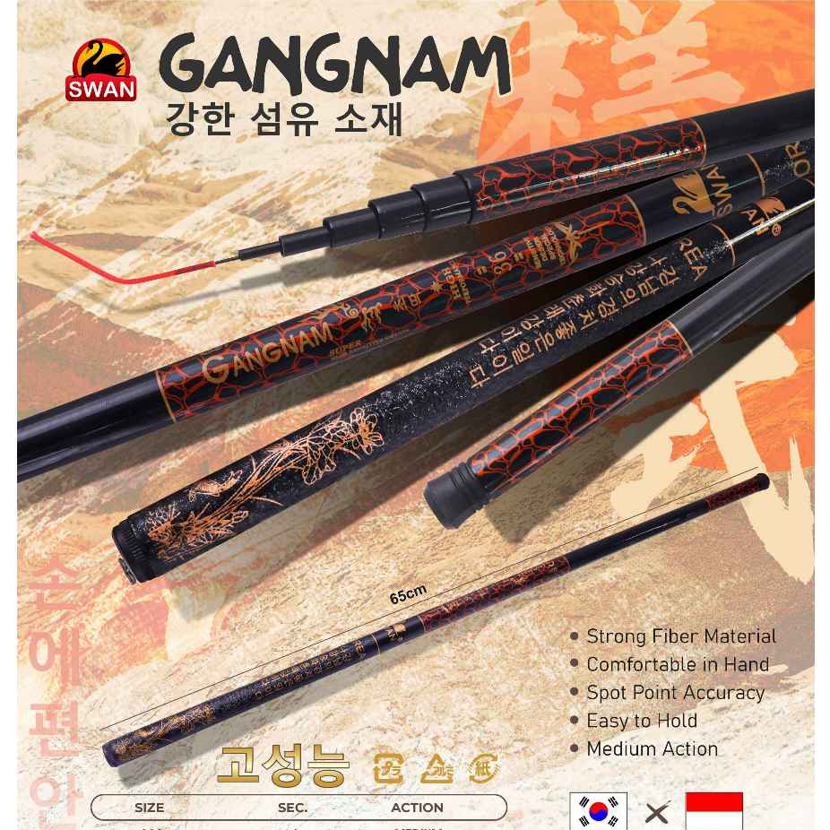 Tegek Swan, Tegek Pancing Swan Fiber Pole Gangnam 3m 3,6m 4,5m, 65CM