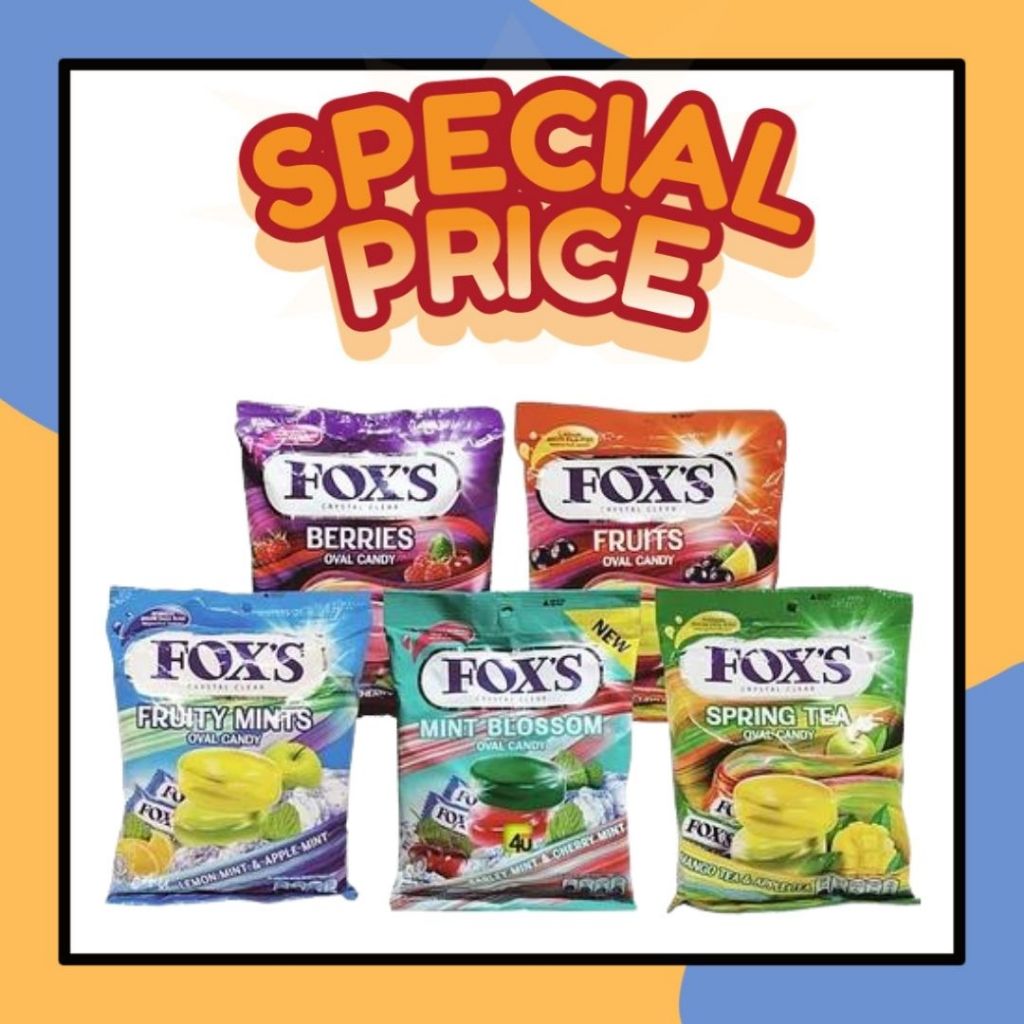 

Fox's Oval Candy Isi 50pcs Permen OVAL Fox Aneka Rasa 125g