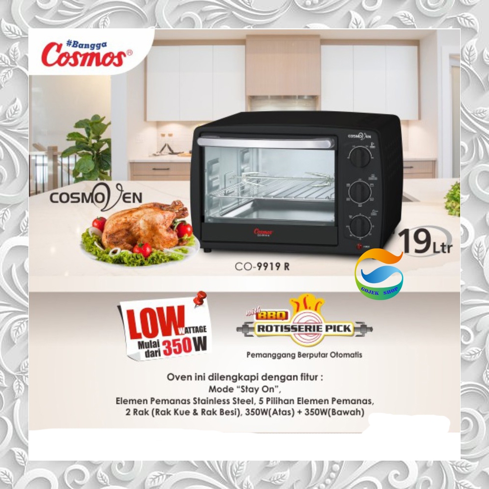 OVEN LISTRIK  LOW WATT  / HEMAT ENERGIE COSMOS CO-9919R - 19Liter