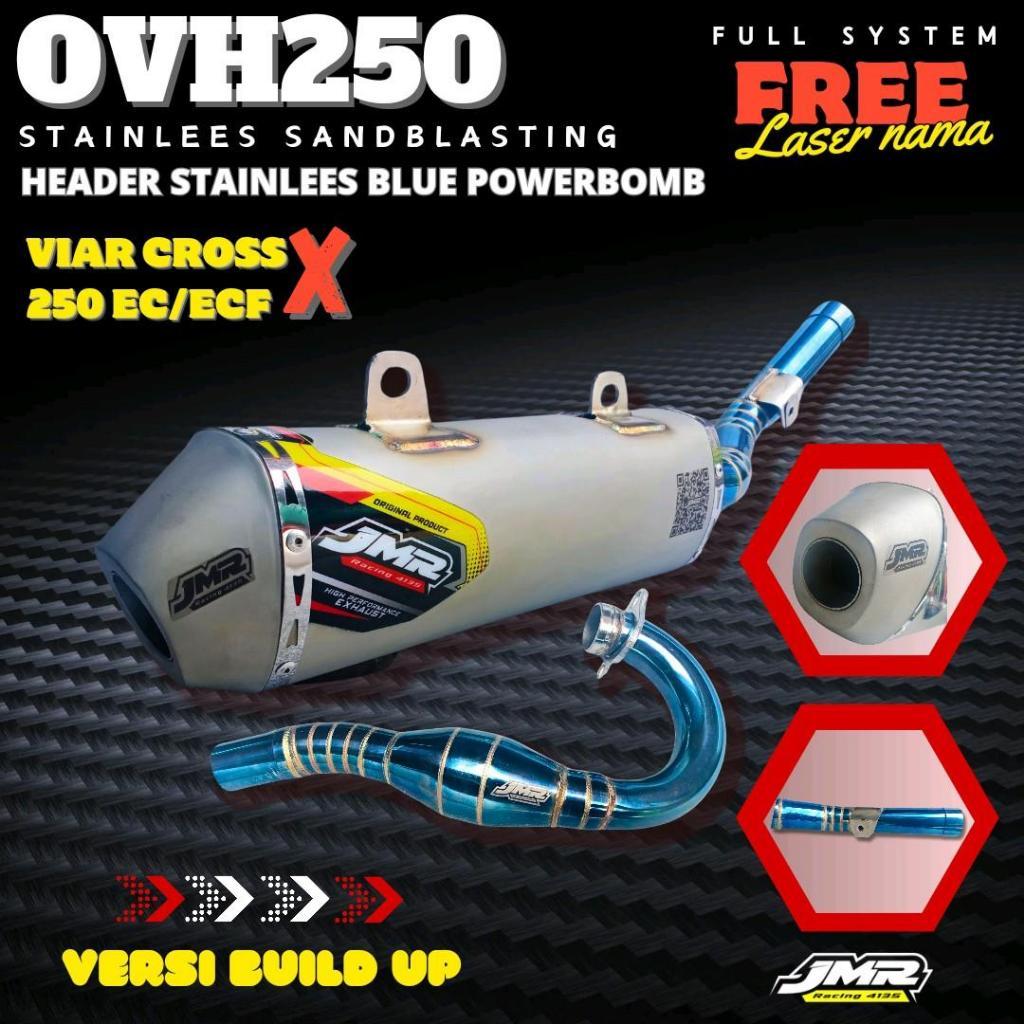KNALPOT VIAR CROSS X250 EC/ECF DAN ES OVH250 SANDBLATING LEHER POWERBOMB ORIGINAL JMR RACING 4135
