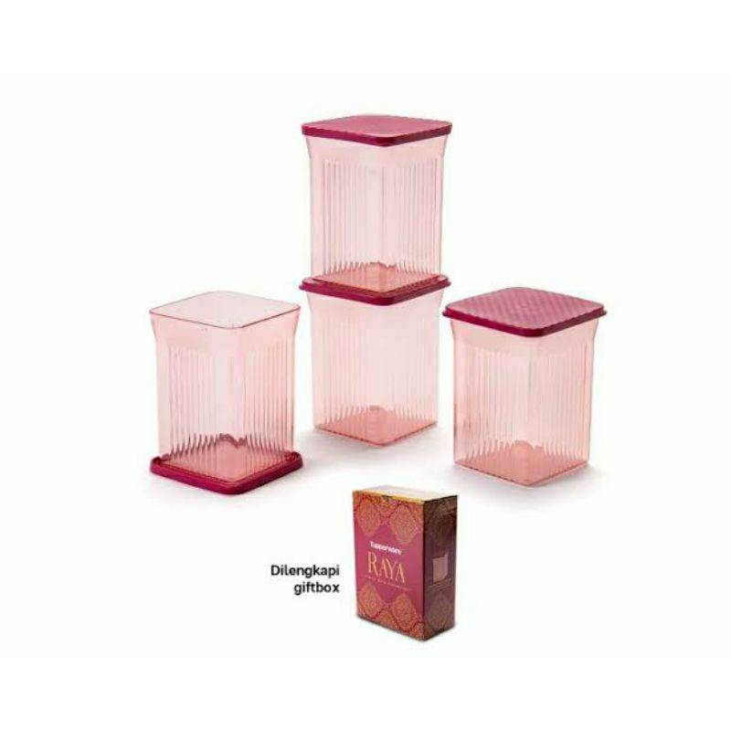 TUPPERWARE SALE  FAMILY MATE SQUARE SET - Toples Lebaran Kristal KOTAK Cantik Mewah (4) - MURAH